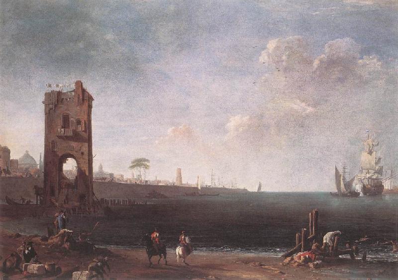 RICCI, Marco Coastal View with Tower France oil painting art